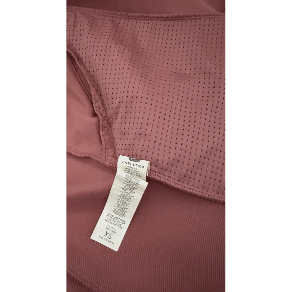 Fabletics Jacket Women XS Sammy Dark Rouge Hooded Full Zip Mauve Utility Gym - Picture 10 of 12